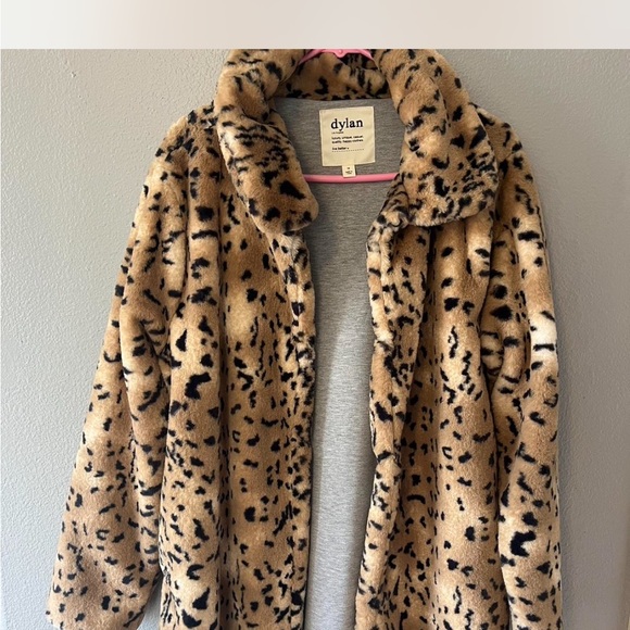 Dylan Tan and Black Animal Print Coat